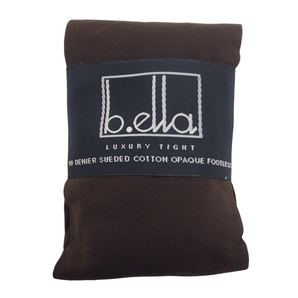 FOOTLESS Tights TALL Espresso Brown B.ella Erika Opaque Italian 90 Denier Cotton